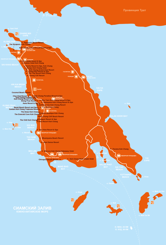 Карта острова Чанг
